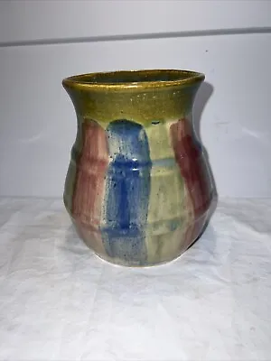 Buy Hall Pottery Early Antique Stoneware Striped Brush Stroke 6.5  Vase • 26.99£