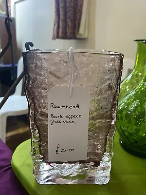 Buy Ravenhead Amethyst Aubergine Purple Bark Effect Glass Vase • 19.99£