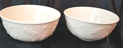 Buy VINTAGE Laura Ashley Two Oakleaf Ceramic Bowls Cream Embossed 10.5 X 19 X 14cm. • 18£
