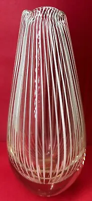 Buy Gorgeous Vintage Riihimaen Lasi Oy Nanny Still Signed Striped Glass Vase Finland • 37.92£