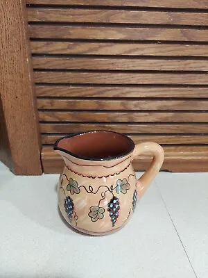 Buy Lang Redware Pottery Small Pitcher Creamer Grape Wine Country Theme 2005 • 10.39£