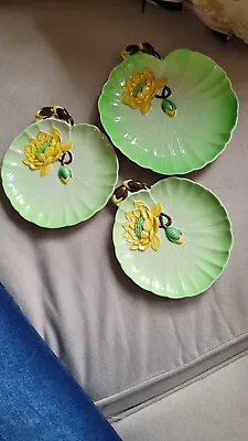Buy 3 Vintage Carlton Ware Water Lilly Plates 1x Lrg 2x SmallPattern No 1786/6... • 0.99£