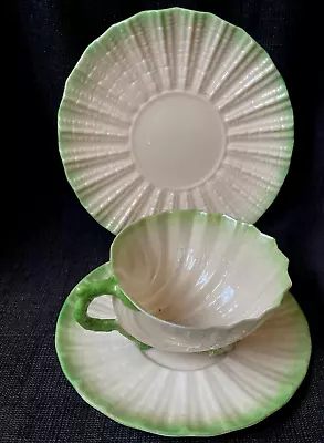 Buy Irish Belleek Neptune Cup Saucer And Plate  Second Black Mark Period • 38£