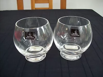 Buy 2 X Royal Doulton Crystal Symmetry Whisky  Spirits Tumblers  Glasses New  Signed • 27.99£