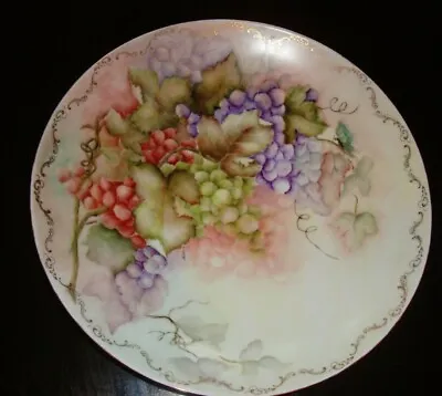 Buy Bavaria  Hand Painted Signed Large 13 1/2  Fruit Bowl Plate Centerpiece, Grapes • 104.70£