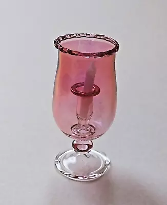 Buy Dolls House Miniatures: Cranberry Glass Florentine Lamp 1:12 Scale • 7.95£