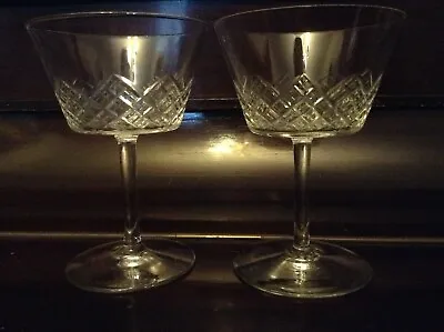 Buy Edwardian Cut Glass Champagne Cocktail Saucers Pair • 49.99£