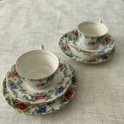 Buy 2  Booths Floradora Trios   Cups Saucers & Tea Plates A8042 Floral Design • 10£