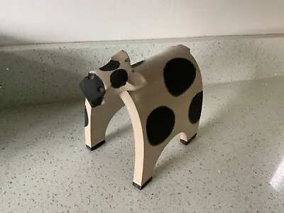Buy Hand Thrown Made Painted Cow. Animal Print. Black White Art Pottery Dairy Cow • 29.99£