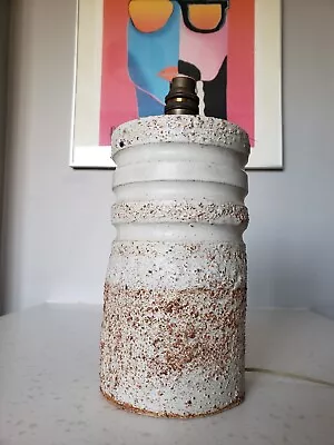 Buy Stunning Studio Pottery White Lamp Base In Fat Lava Style And Coarse Texture22cm • 22£