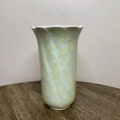 Buy Park Rose Bridlington Small Pottery Vase Green Yellow White Mottled Wavy • 4.99£
