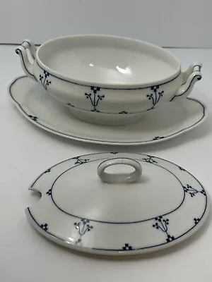 Buy Thomas China Porcelain Bayrisch Blau Bavaria Blue Covered Gravy Bowl Underplate • 22.73£