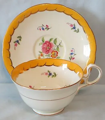 Buy Aynsley Cup & Saucer Yellow With Gold Inside Floral Style • 23.70£