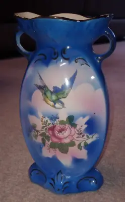 Buy Sylvac - Vintage / Old Blue Flower Vase - Floral / Bird Design - RARE • 14.99£
