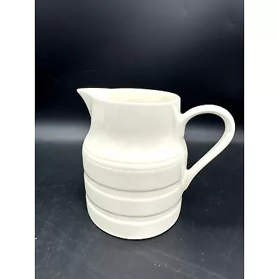 Buy Vintage Lord Nelson Pottery England Pitcher Creamer Jug 8-74 White Ringed 4¾ In. • 21.10£