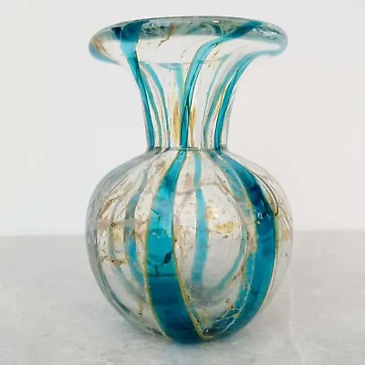 Buy Mdina Blue Maltese Art Glass Small Vase • 19.99£