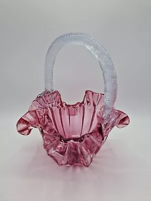 Buy Cranberry Glass Basket  • 15£