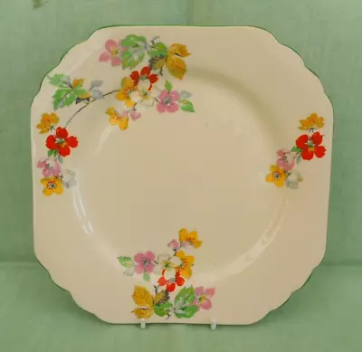 Buy Vintage Phoenix Ware Earthenware Cake / Bread Plate - 22 Cm - Multi Blossoms • 7.99£