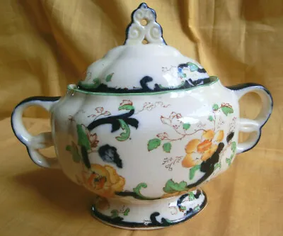 Buy Antique Masons Patent Ironstone China Sucriere Sugar Bowl With Cover Lid Imari   • 30£