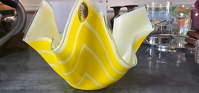 Buy Vintage Chance Glass Handkerchief Vase 'Bandel 2' Pattern C1970 - Large 17cm • 4£