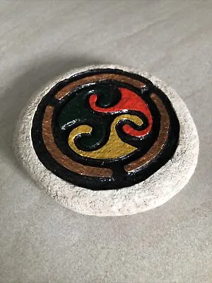 Buy Painted Stone Celtic Design Coaster. Taigh  An’t Seamraig. South Uist. • 6£