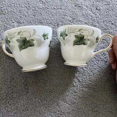 Buy Colclough Bone China -  2  Ivy Leaf  Tea Cups In Very Good Condition • 1.50£