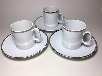 Buy Three Vintage German Thomas Medallion Platinum Band Coffee Cans Cups & Saucers. • 15£