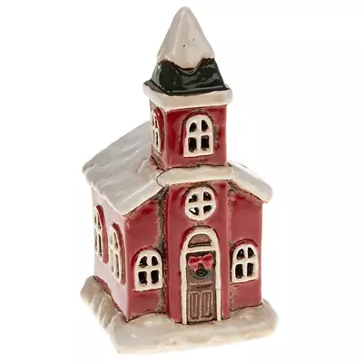 Buy Shudehill Giftware Christmas Village Pottery Church Tealight Holder 310805 • 12.25£