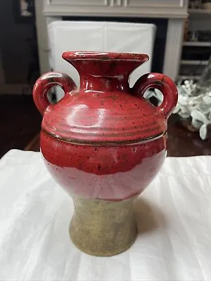Buy Southern Living At Home Tuscan Verona Small Red Olive Jar Vase Handles 8   • 20.86£