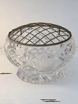 Buy Vintage Cut Glass Rose Bowl With Etched Floral Detail • 16.99£