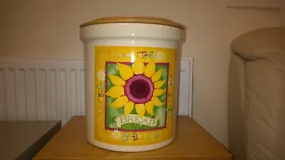 Buy  Bread  Storage Jar With Wooden Lid  T G GREEN Ceramic Cloverleaf Pottery • 24.99£