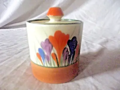 Buy Clarice Cliff Crocus Preserve Pot 1930's. Hand Painted Bizarre Range • 125£
