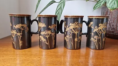 Buy Dunoon Pottery Set Of 4 Ceramic Mugs Cow Parsley Vintage Stoneware • 70£