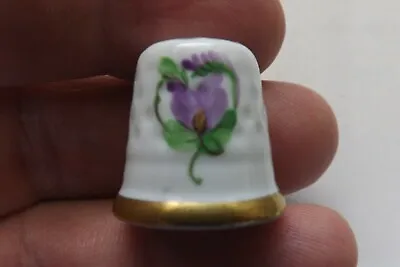 Buy Herend Hungary China Hand Painted Thimble Blue/pink Flowers 2cms (1614) • 49.99£