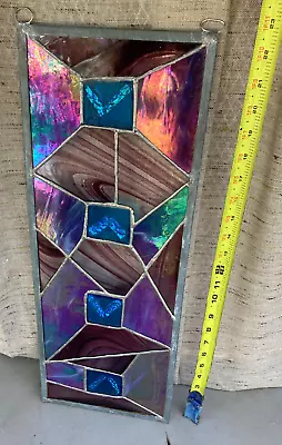 Buy Stained Glass Hanging Window Panel - Handmade - 22  X 8 Pre Owned Free Shipping • 99.02£