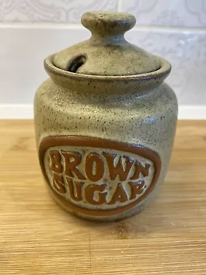 Buy Vintage Tremar Cornish Stoneware Pottery Brown Sugar Pot Jar With Notched Lid  • 7.99£