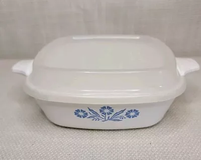Buy Corning Ware Blue Cornflower Petite Pans P-41 With Plastic Lids Made In USA • 18.89£