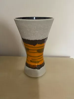 Buy West German Pottery Vase 7   Retro Orange Beige 103 18 • 19.99£