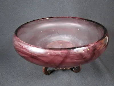Buy Lovely  Antique George Davidson Art Deco Cloud Glass Bowl  Pink & Purple Swirls • 19.97£