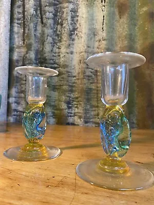 Buy Vintage Pair Murano Glass Candle Holders • 29.99£