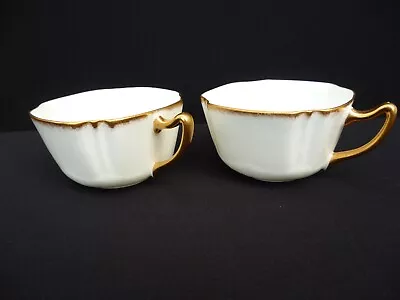 Buy Vintage Paragon China Cups X 2 - White With Gold Handle & Rim - Great Condition • 5.99£
