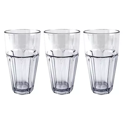 Buy Plastic Tumblers Large 20 Fl Oz 1 Pint USA Soda Style Reusable Pack Of Glasses  • 10.60£