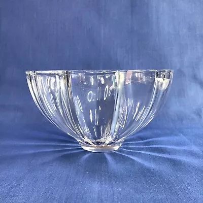 Buy Vintage Scandinavian Orrefors? Ribbed Design Decorative Lead Crystal Bowl VGC • 19£