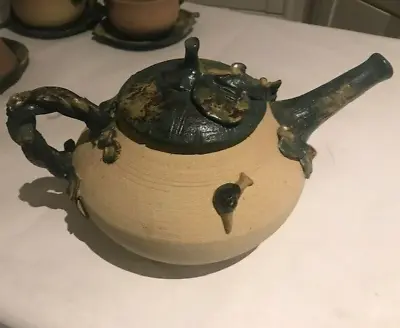 Buy Teapot Unglazed Pottery With 3d Snail And Straight Spout Paris 2000 (Never Used) • 140£