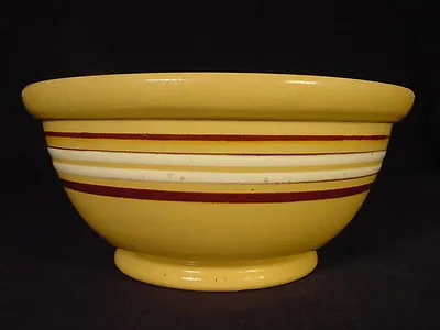 Buy RARE 8  ANTIQUE AMERICAN THIN BANDED BOWL With REGLAZED BANDS YELLOW WARE MINT • 177.69£
