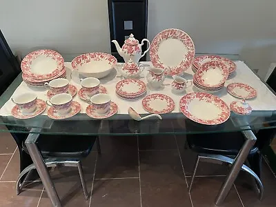 Buy Selection Of Red & White Johnson Brothers Vintage Tableware Strawberry Fair • 28.50£