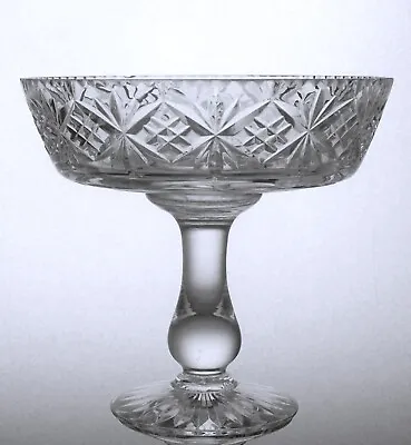 Buy Vintage Lead Crystal Cut Glass Pedestal Sweet Bowl  Comport - 14.5cm • 15£