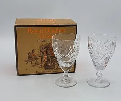 Buy 2 Royal Doulton Crystal By Webb Corbett Lead Crystal Georgian Wine Glasses Boxed • 20£