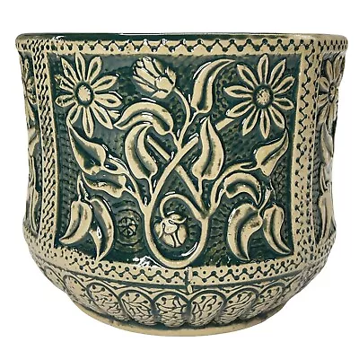 Buy Vintage 1926-30 Red Wing Pottery 105 Brushed Ware Green Wildflower Planter Vase • 118.40£
