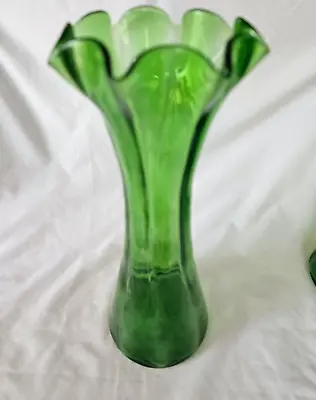 Buy Tall Art Nouveau Green Glass Vase,  Circa 1900 • 95£